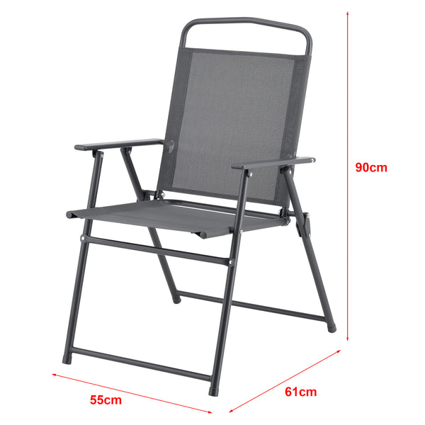 Set mobilier gradina Milagro 1 x masa 4 x scaune pliabile 1 x umbrela negru/gri inchis [en.casa] 