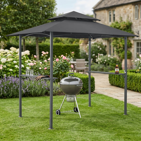 Pavilion pentru gratar BBQ Parga 250 x 241 x 151 cm gri inchis [en.casa]