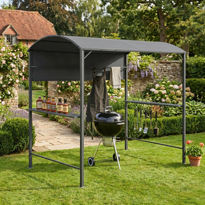 Pavilion pentru gratar BBQ Pyrgos 215 x 220 x 140 cm gri inchis [en.casa]