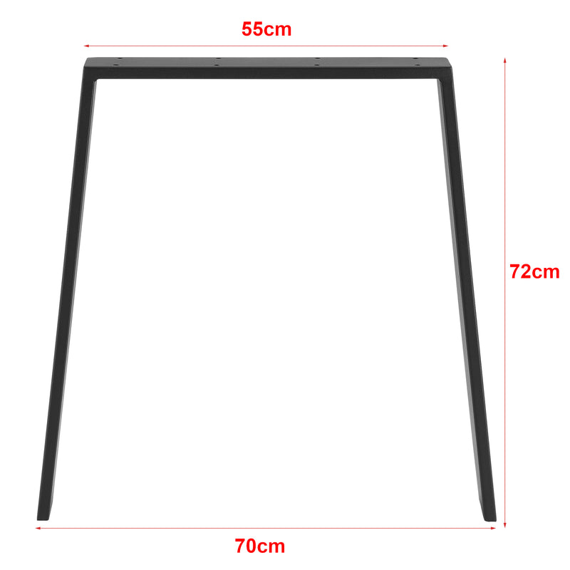 Schiță cotată Picioare masa ACTL-3804 otel 55 - 75 x 72 cm negru  [en.casa] 