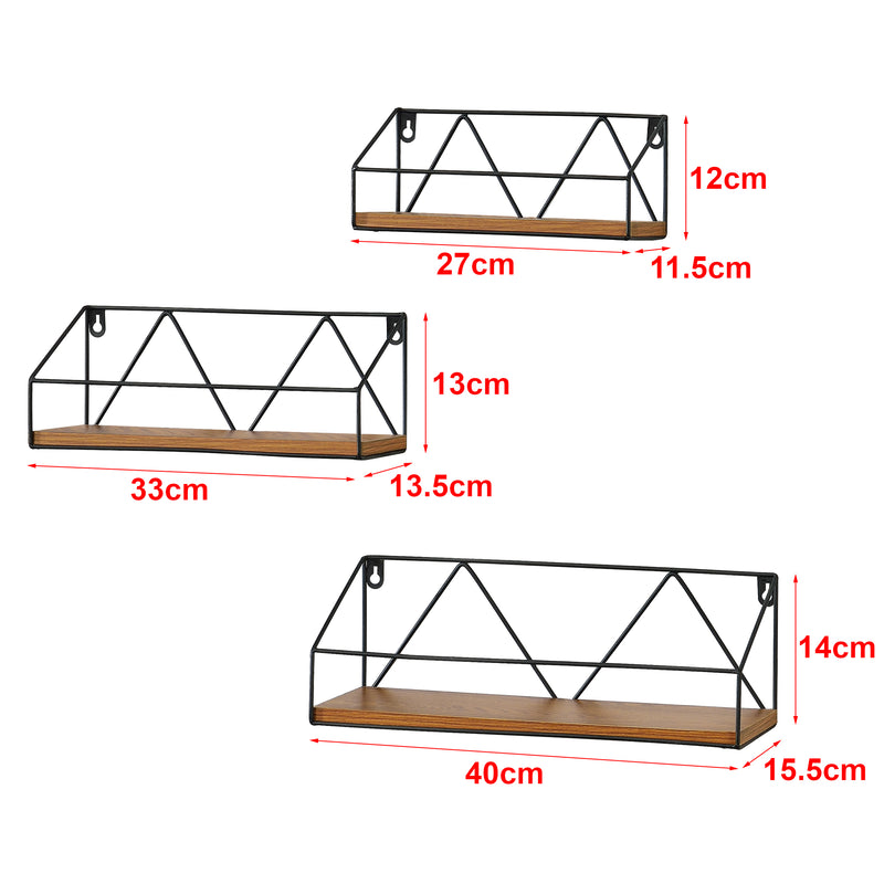 Schiță cotată Raft de perete Kolding set 3 bucati masuri diferite [en.casa] 