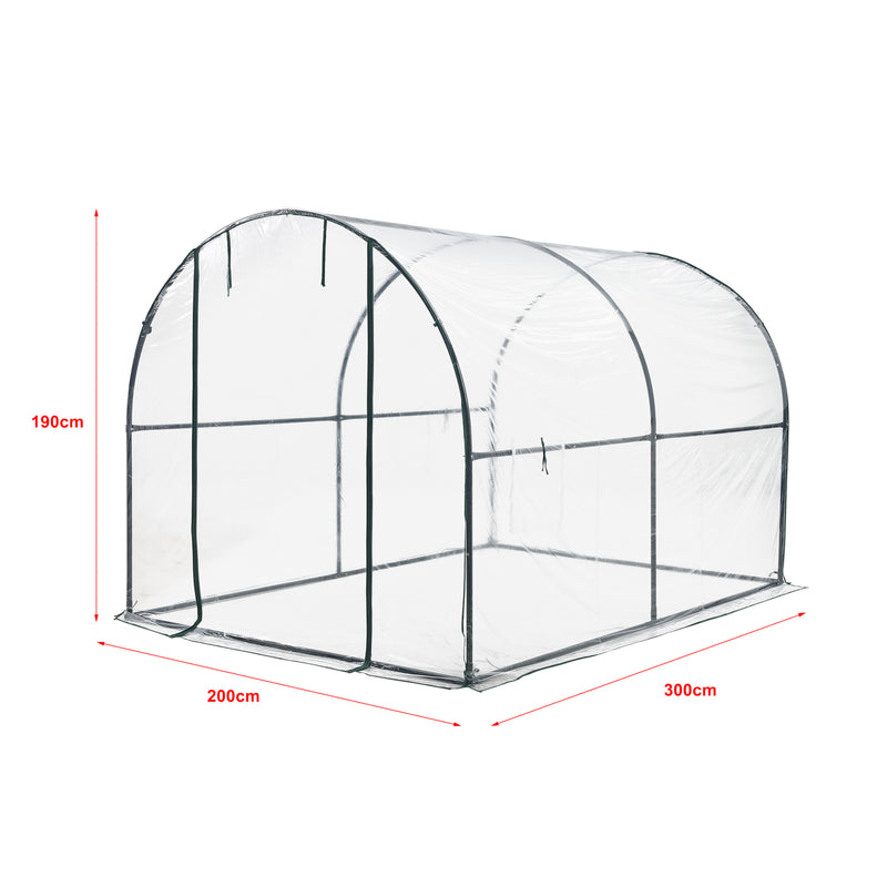 Schiță cotată Sera gradina Grunwald 200 x 300 x 190 cm otel/PVC [en.casa]
