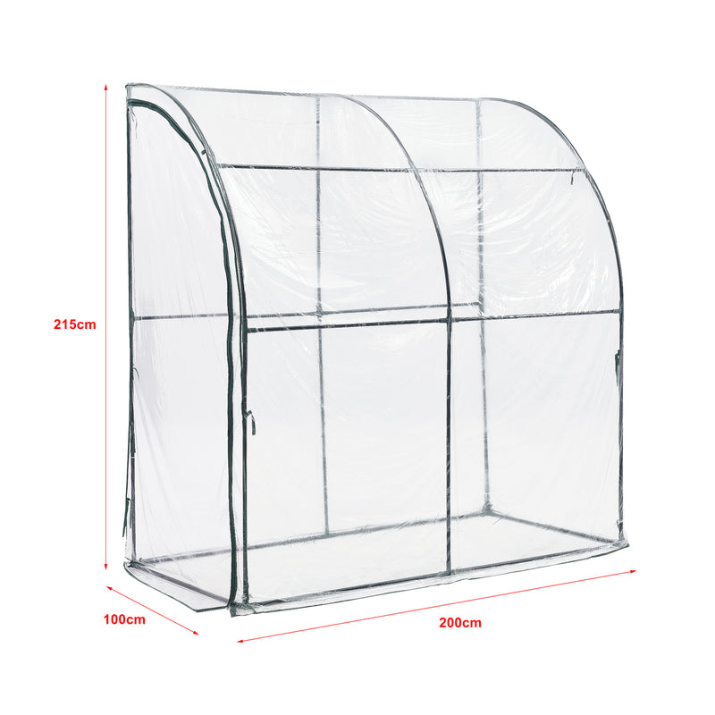 Schiță cotată Sera gradina Juta 100 x 200 x 215 cm otel/PVC [en.casa]