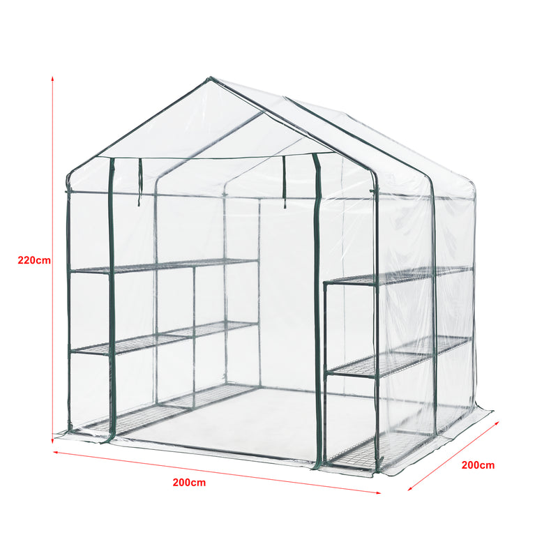 Schiță cotată Solar gradina Grunau 200 x 200 x 220 cm PVC [en.casa]