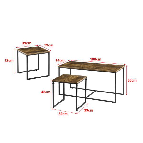Set masute Haparanda 1 masa cafea cu alte 2 masute living  [en.casa]