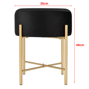 Taburet Kungalv 44 x 35 cm metal/bumbac negru/galben aramiu [en.casa]