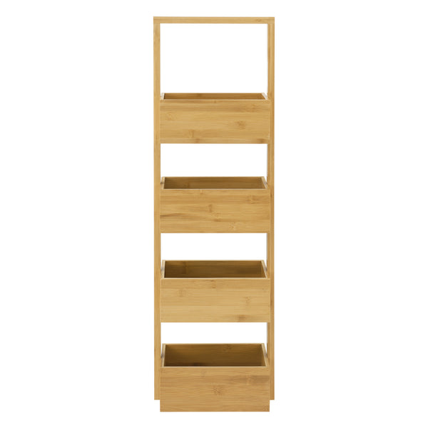 Raft uz casnic din bambus 4 compartimente depozitare Bardu 88 cm [en.casa]