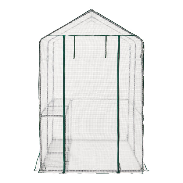 Solar gradina cu rafturi Oosterhout 120 x 186 x 190 cm transparent [en.casa]