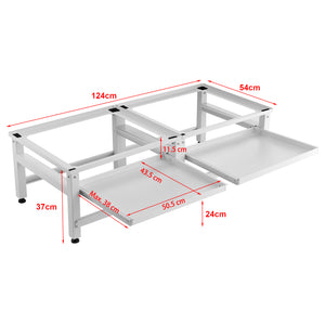 Suport dublu pentru masina spalat Bothel fiecare cu cate 1 raft extensibil [en.casa]