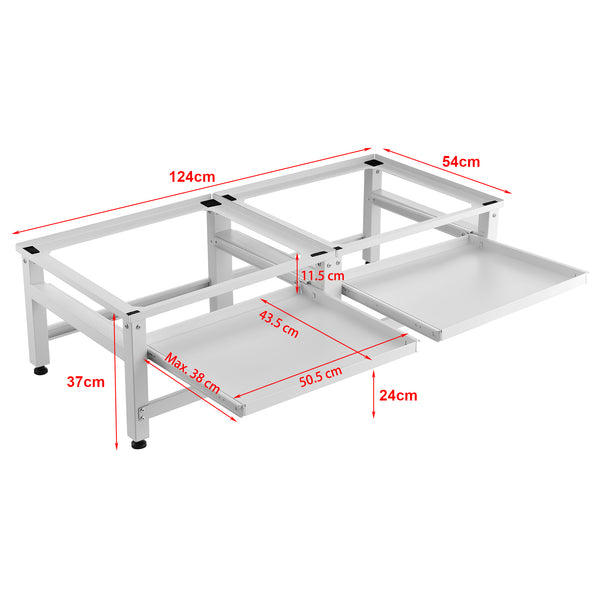 Suport dublu pentru masina spalat Bothel fiecare cu cate 1 raft extensibil [en.casa]
