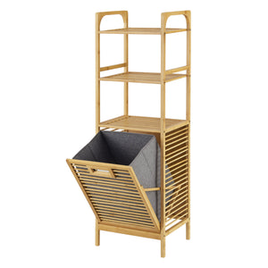 Dulap baie rufe murdareTidaholm bambus cu sac colector detasabil [en.casa]
