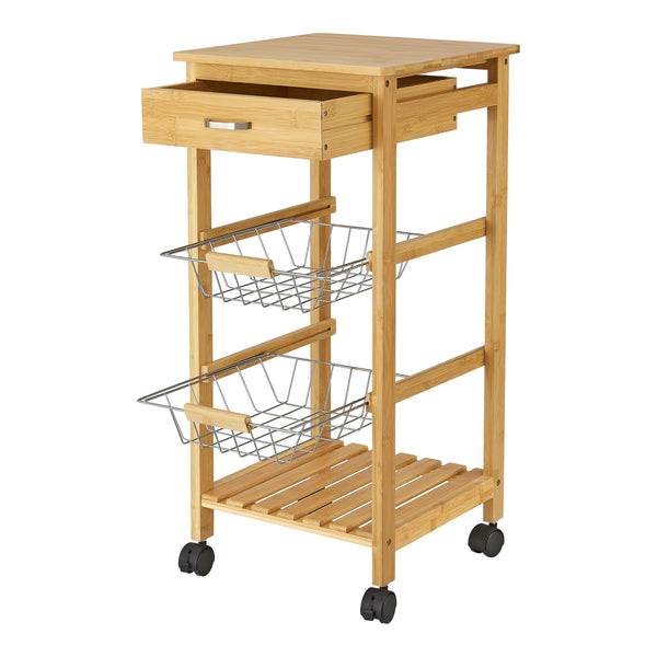 Carucior servire la masa Stenungsund 76 x 36 x 36 cm bambus [en.casa]