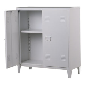 Dulap metalic Oripaa 90 x 80 x 33 cm otel alb [en.casa]