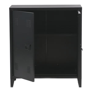 Dulap metalic Oripaa 90 x 80 x 33 cm otel negru mat [en.casa]