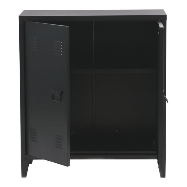 Dulap metalic Oripaa 90 x 80 x 33 cm otel negru mat [en.casa]