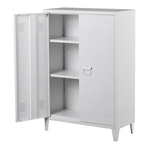 Dulap metalic Oripaa 110x75x33cm alb [en.casa]