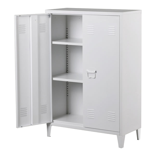 Dulap metalic Oripaa 110x75x33cm alb [en.casa]