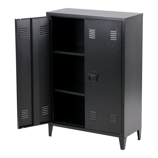 Dulap metalic Oripaa 110x75x33cm negru [en.casa]