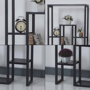Suport plante Blaavandshuk 150x60x19cm metal negru [en.casa]