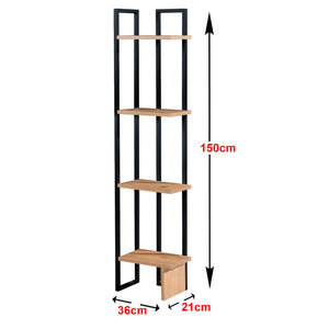 Raft de sine statator Bjergsted 150x36x21cm negru/efect nuc [en.casa]