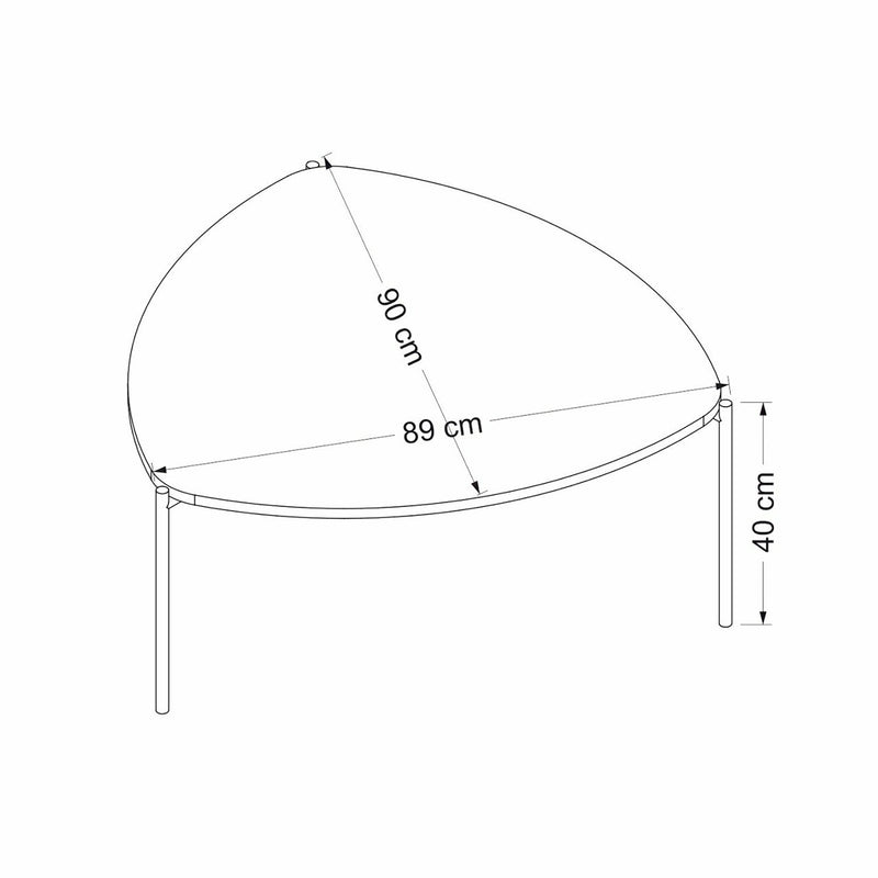 Schiță cotată Masă de cafea Gladsaxe 40x90x89 cm aspect nuc / negru [en.casa]