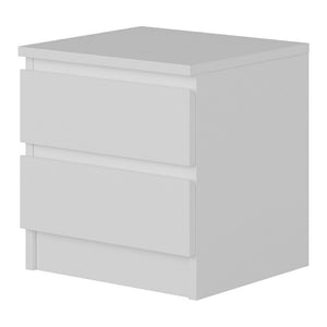 Noptiera cu 2 sertare Fuglebjerg 42x40x37cm pal alb [en.casa]