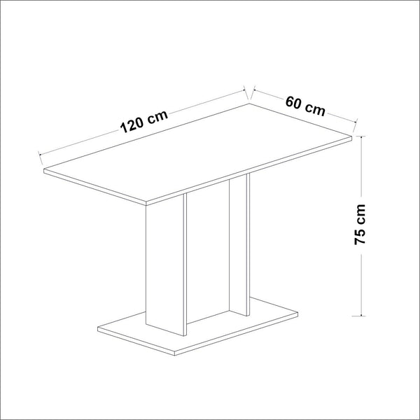 Masa living Galten 75x120x60cm alb [en.casa]