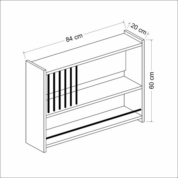 Raft de perete Helsingor alb 15kg cu 3 polite depozitare [en.casa]