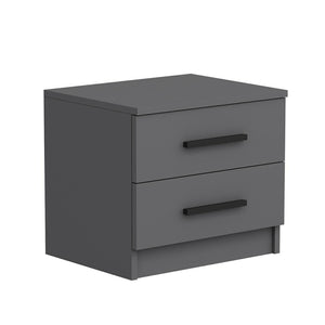 Noptiera cu 2 sertare Fanø 47x50x40cm pal antracit [en.casa]