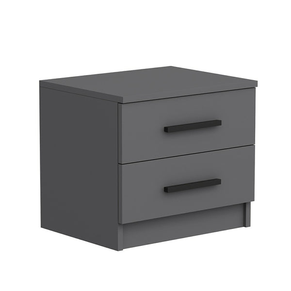 Noptiera cu 2 sertare Fanø 47x50x40cm pal antracit [en.casa]