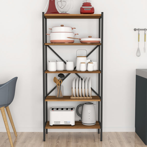 Raft de sine statator Tomelilla 160x66x34cm metal pal antracit nuc [en.casa]