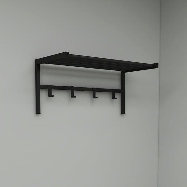 Cuier de perete Tolga 32,5x69x34cm metal negru [en.casa]