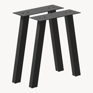 Set 2 bucati picioare banca Mariager 40 x 37,5 cm otel negru mat [en.casa]