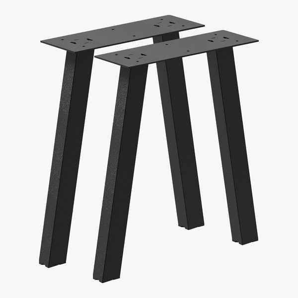 Set 2 bucati picioare banca Mariager 40 x 37,5 cm otel negru mat [en.casa]