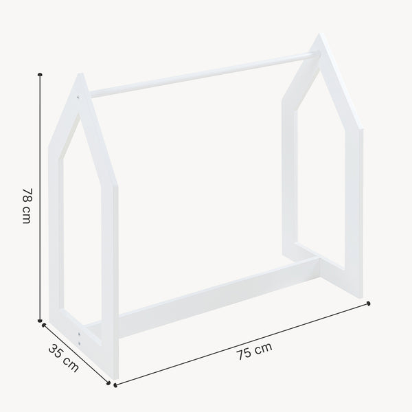 Suport haine casuta copii Værløse 78x75x35 cm alb [en.casa]