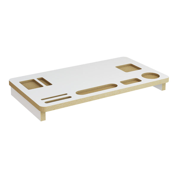 Suport monitor Tjele 54x30x7 cm mdf alb culoarea lemnului [en.casa]