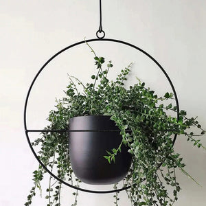 Set 2 buc suport plante Opsterland metal negru masuri diferite montabil pe tavan [en.casa]