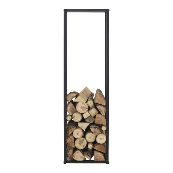 Suport lemne foc Tibro 35x35x120cm otel negru [en.casa]