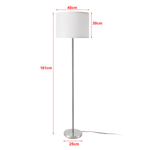 Lampă de podea Tamworth E27 Argintiu Textil [lux.pro]