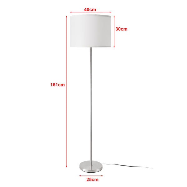 Lampă de podea Tamworth E27 Argintiu Textil [lux.pro]