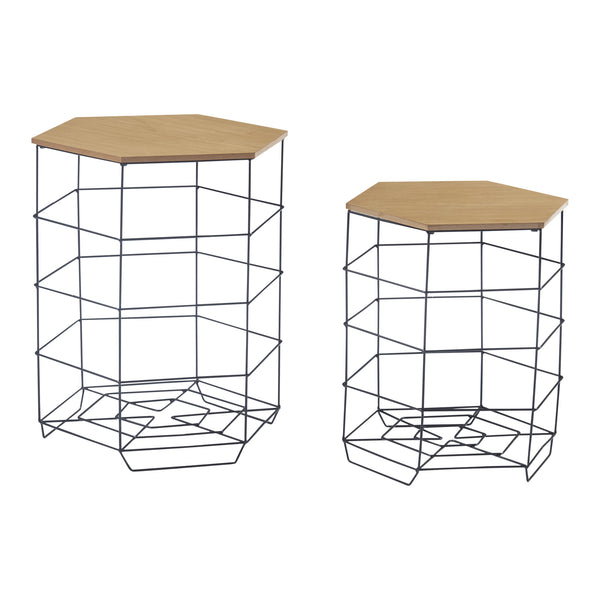 Set 2 cosuri metalice masuri diferite Horsholm [en.casa]