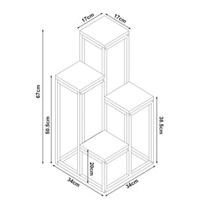 Suport plante cu 4 rafturi inaltimi diferite Ameland 67x34x34 [en.casa]