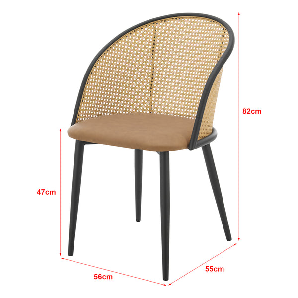 Scaun de sufragerie Gagnef set de 2 maro / negru [en.casa]