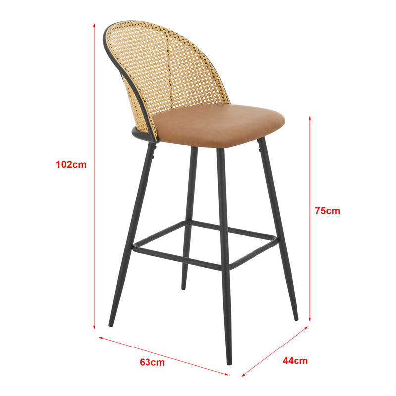 Schiță cotată Scaune de bar Gausdal set de 2 maro / negru [en.casa]