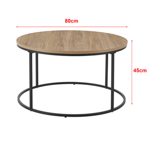 Masă de cafea Kuhmoinen 45xØ80 cm Negru [en.casa]