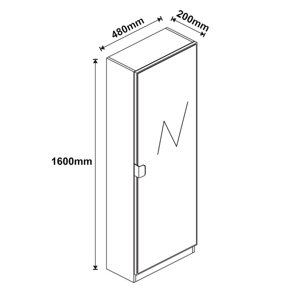 Dulap pentru pantofi Meura 160x48x20cm cu oglindă Alb [en.casa]