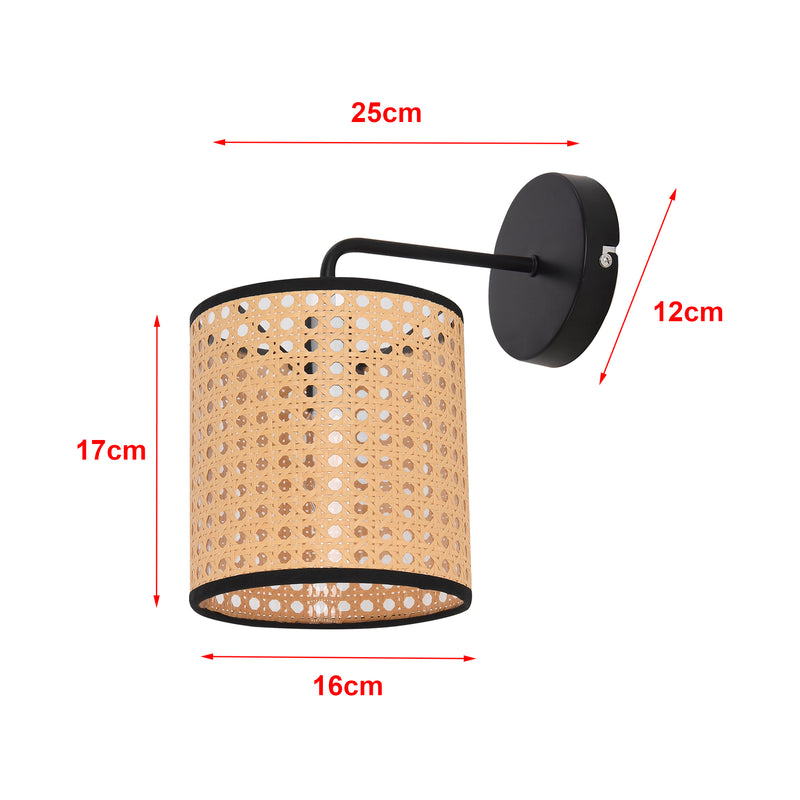 Schiță cotată Aplica perete PXQD-0014 Southend neu 1xE14, max. 40W, negru bej [lux.pro]