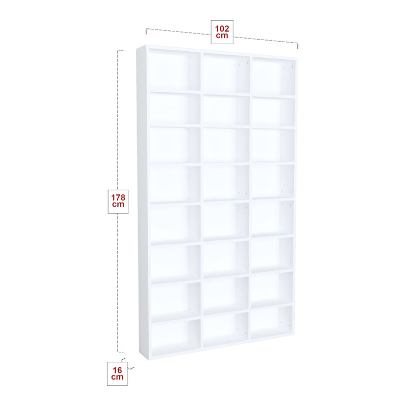 Schiță cotată Raft carti Askvoll 178x102x16cm alb [en.casa]