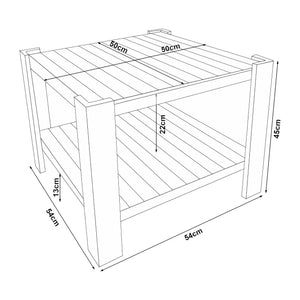 Masuta cafea Malax 54x54x45cm lemn natur [en.casa]
