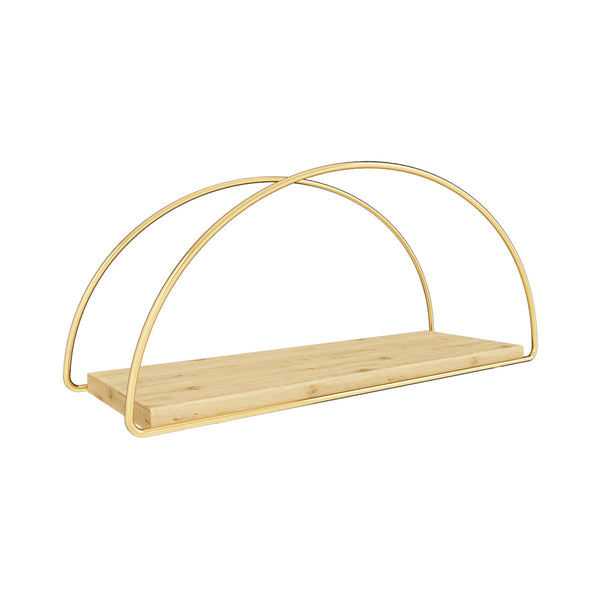 Raft perete Mynämäki 39x16x17cm auriu natur [en.casa]